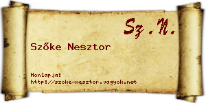 Szőke Nesztor névjegykártya
